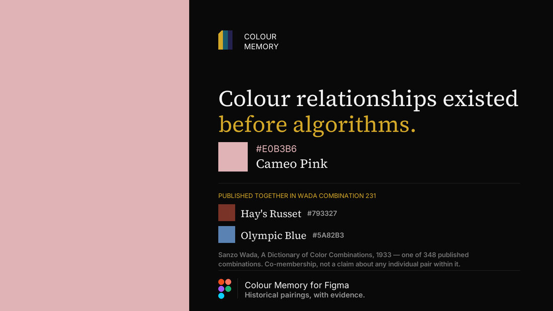Colour Memory card: Cameo Pink, #E0B3B6, published in Wada combination 231