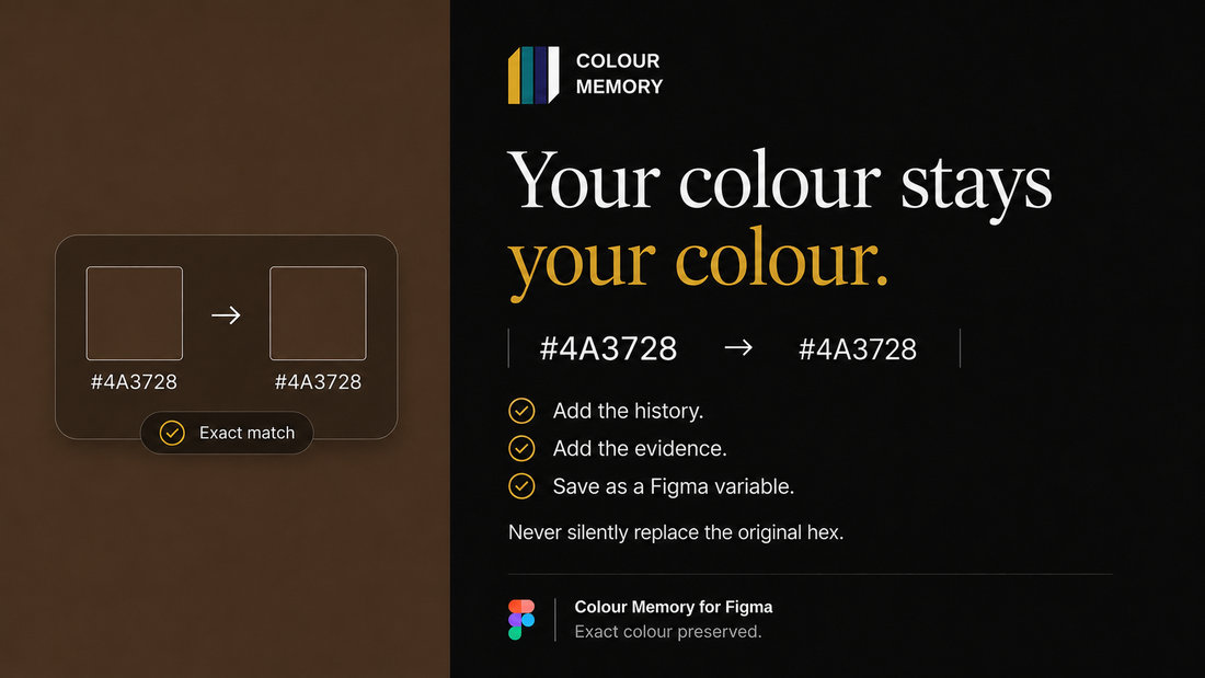 Colour Memory card: the hex-preservation guarantee, #4A3728 in and #4A3728 out
